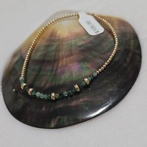 Jade And Gold Beaded Bracelet